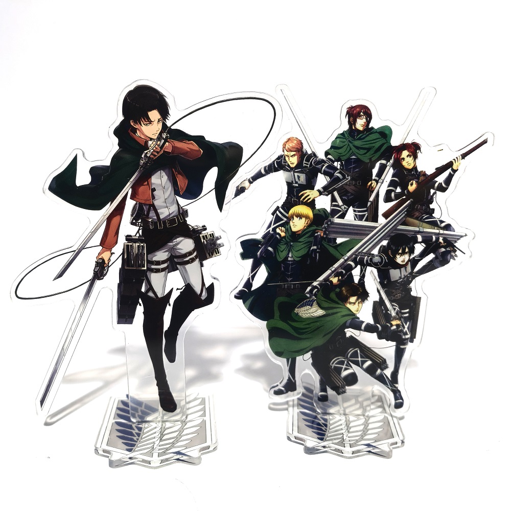 Action Figure Stand - โจมตีTitanอะคริลิคยืนEren Mikasa Levi Erwin ArminอะนิเมะAction Figures