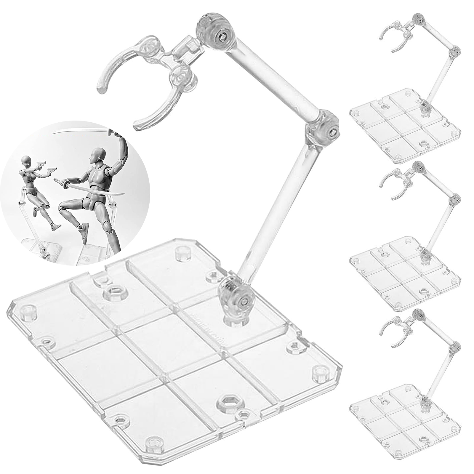 Action Figure Stand - Clear Action Figureขาตั้ง,ชุดAction Figureผู้ถือจอแสดงผลฐานตุ๊กตาสนับสนุนสําหรับHG RG SD